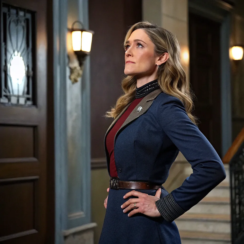 Sarah Williams on the set of a television series